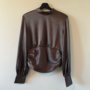 Babaton - Brown Satin Women's blouse